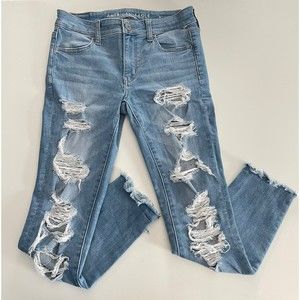 American Eagle Jeans Womens 6 High Rise Jegging Next Level Stretch Light Wash